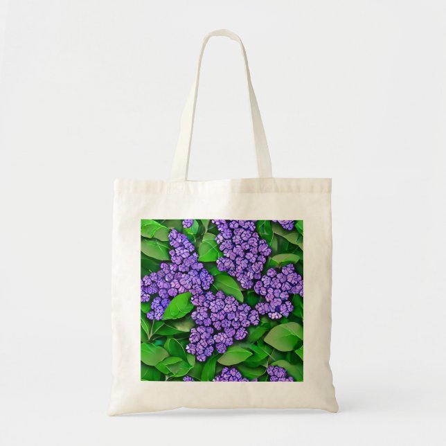 Tote Bag Gras Lilac Fleurs Canvas Fourre-tout (Devant)