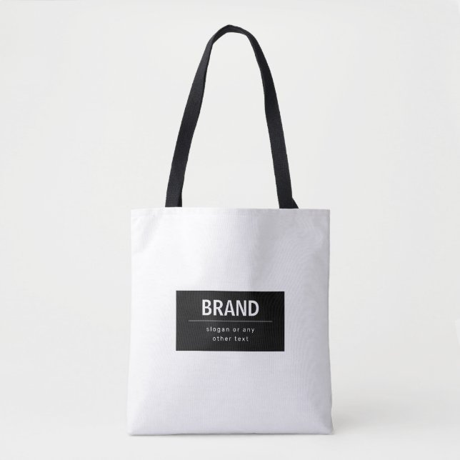 Tote Bag Gras Marque moderne ou nom commercial | Noir et bl (Devant)