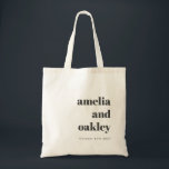 Tote Bag Gras minimaliste Noir Blanc Rétro Mariage personna<br><div class="desc">Gras minimaliste Noir Blanc Rétro Simple Sac fourre-tout de mariage personnalisé</div>