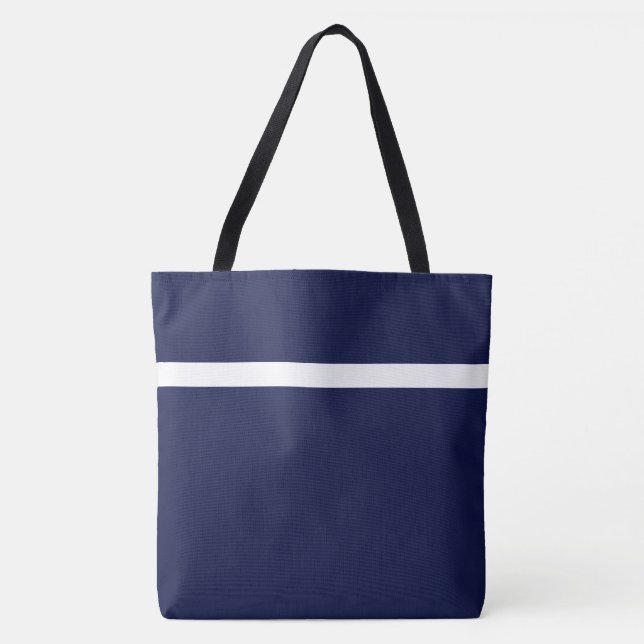 Tote Bag Gras Nautique Bleu Blanc Sporty Accent Sporty (Devant)