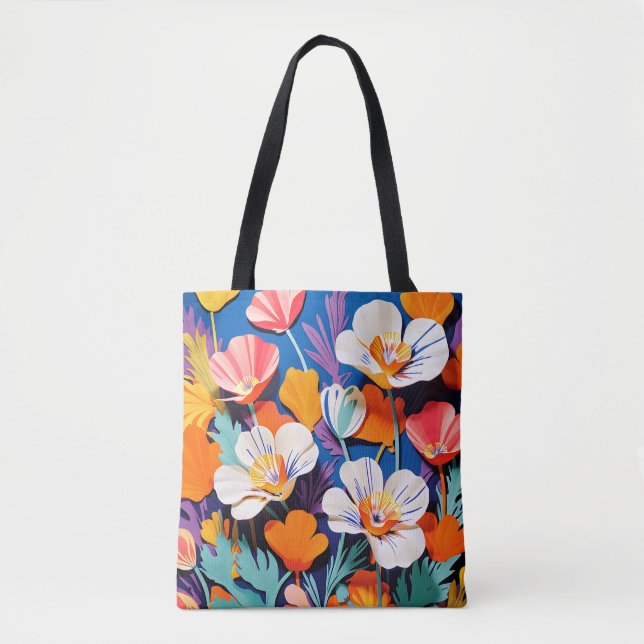 Tote Bag Gras Pop Art California Poppies (Devant)