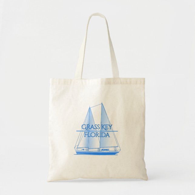 Tote Bag Grass Key Côtier Nautique Voilier (Devant)