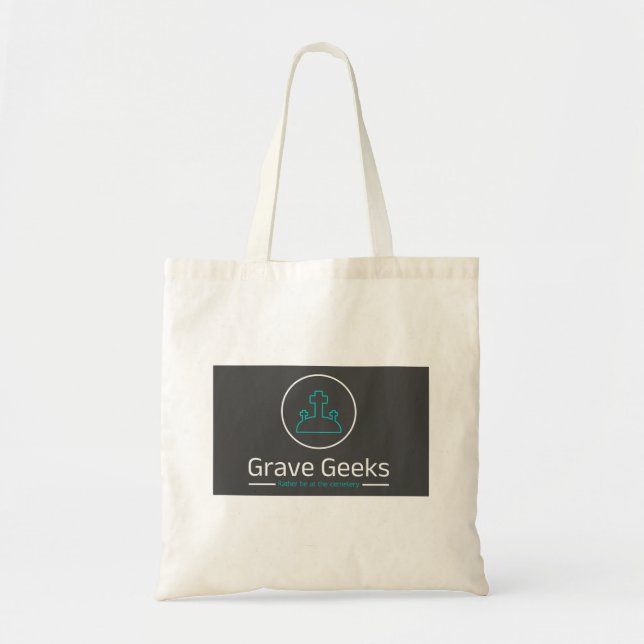 Tote Bag Grave Geeks Fourre-tout Gris et Turquoise (Devant)