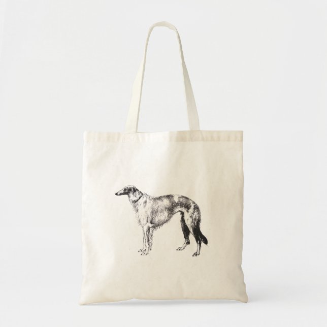 Tote Bag Gravure à l'eau-forte de Martynow de barzoï (Devant)