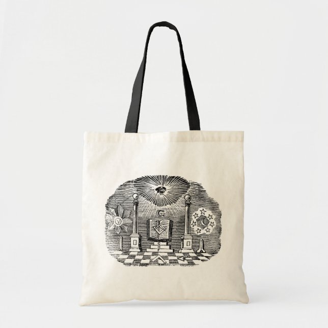 Tote Bag Gravure maçonnique du 19e siècle (Devant)