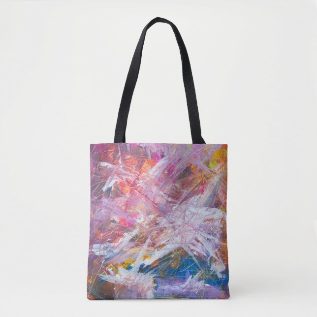 Tote Bag Gravure multicolore peinture abstraite (Devant)