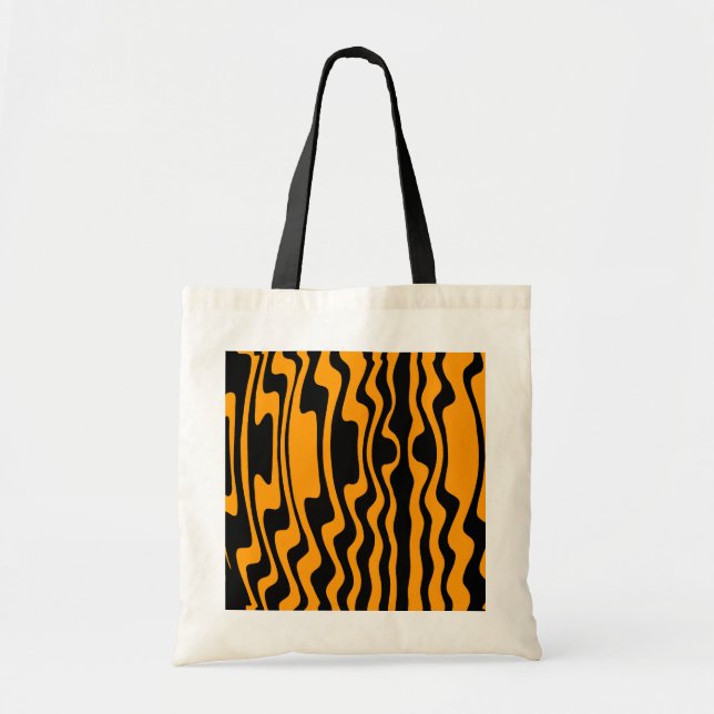 Tote Bag Gravure - Noir et orange (Devant)