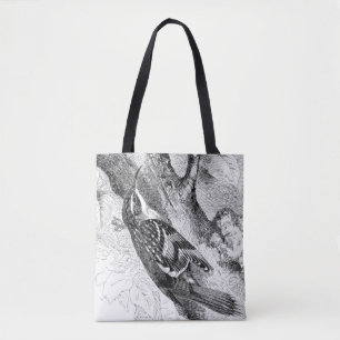 Tote Bag Gravures d'oiseaux - un Grimpereau. Ornithologue