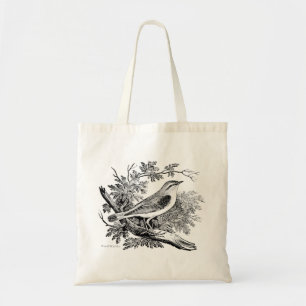 Tote Bag Gravures d'oiseaux - une Paruline bois