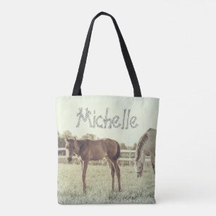 Tote Bag Gray Mare & Foie Horses CUSTOM