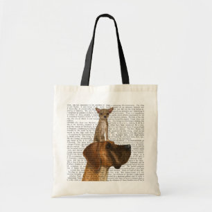 Tote Bag Great Dane et Chihuahua