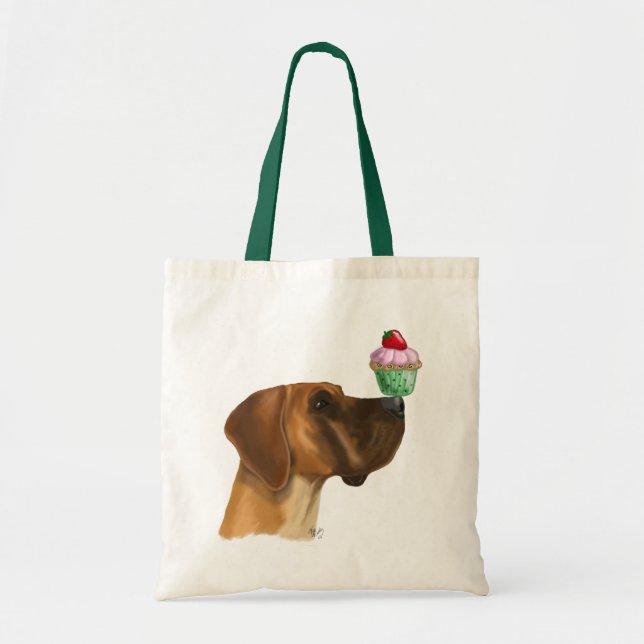 Tote Bag Great Dane et Cupcake (Devant)