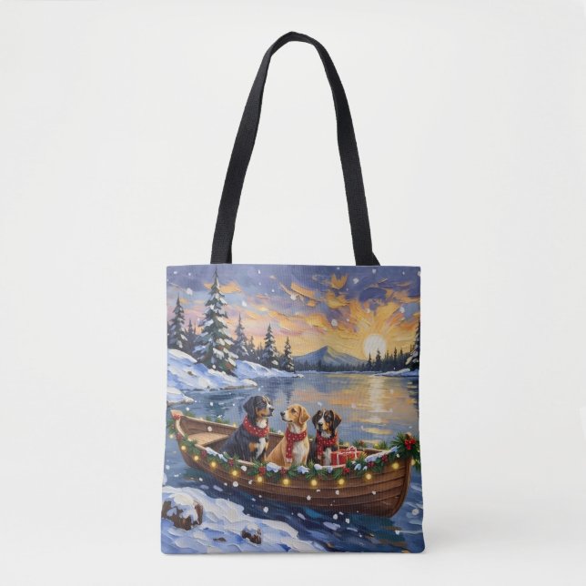 Tote Bag Greater Swiss Mountain Dog Christmas Boat Holiday (Devant)