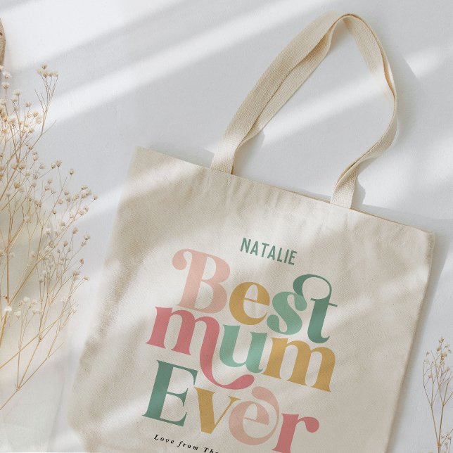 Tote Bag Greatest Mum multi photo élégant (Créateur téléchargé)