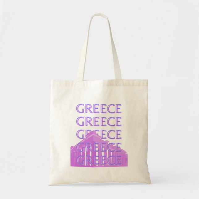 Tote Bag Grèce, Athènes Travel Art, Retro Travel Art (Devant)