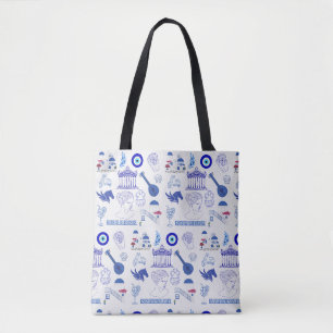 Tote Bag Grèce Bleu et Blanc