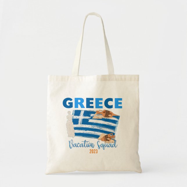 Tote Bag Grèce Grec Vacances Europe Voyage Groupe Correspon (Devant)