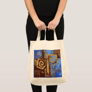 Tote Bag Grèce Totem Tribal Abstrait Art Personnalisé