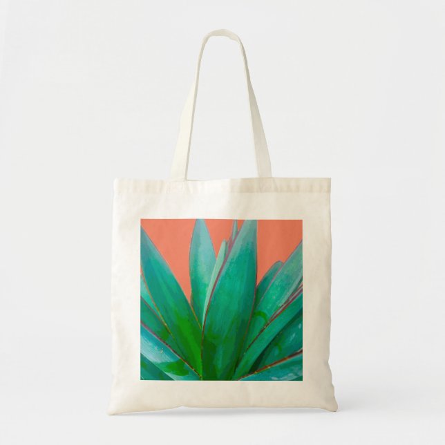 Tote Bag Green Agave Abstrait Desert Pastel (Devant)