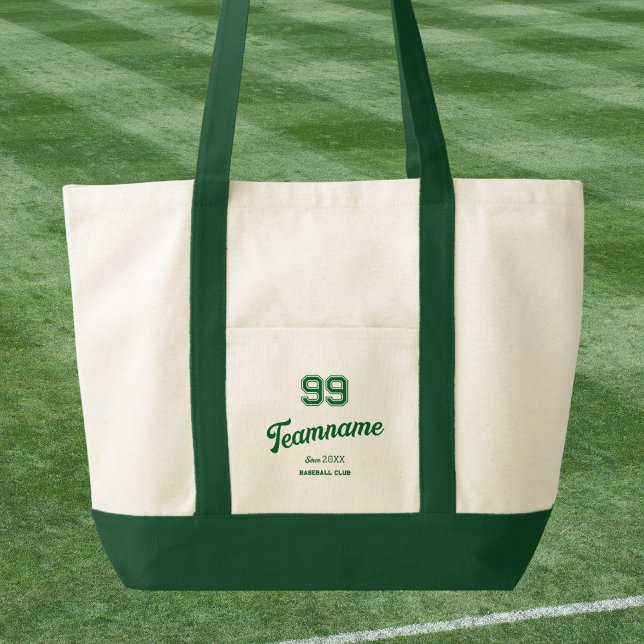 Tote Bag Green Baseball Custom Player Numéro et nom de l'éq (Créateur téléchargé)
