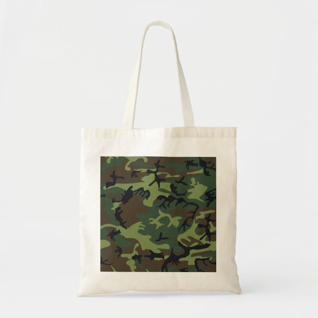 Tote Bag Green Camouflage Pattern (Devant)