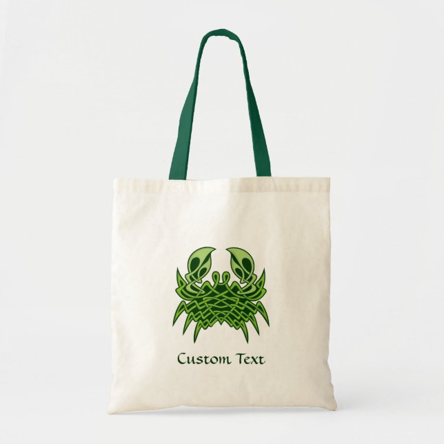 Tote Bag Green crab Celtic Knot (Devant)
