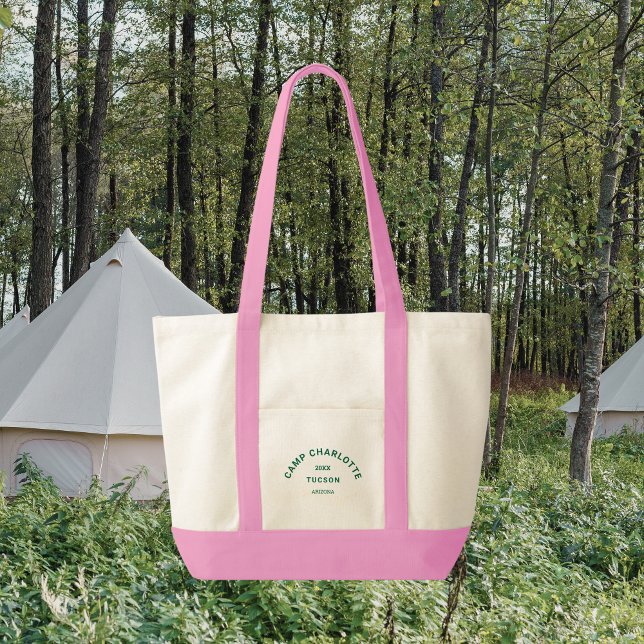 Tote Bag Green Crest Camp Thème Bachelorette Rose Trim (Créateur téléchargé)