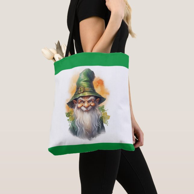 Tote Bag Green Garden Gnome 3 (De près)