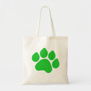 Tote Bag Green Paw Print Bag