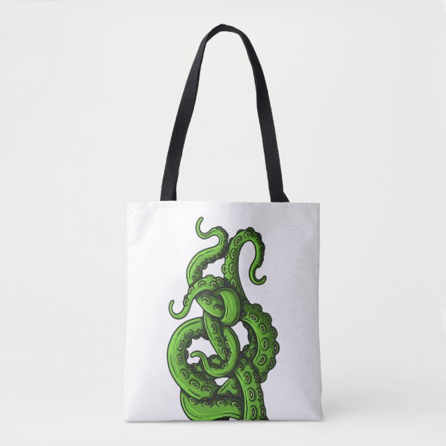 Tote Bag Green Tentacles (Devant)