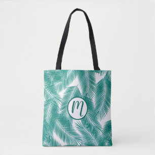 Tote Bag Green Tropical Palm Feuille Motif