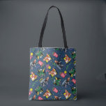 Tote Bag Gremlins™ 80's Retrowave Pattern<br><div class="desc">Bring the party (and the chaos) with this vibrant Gremlins™ all-over pattern design! Featuring fan-favorite characters Gizmo and Stripe in playful poses alongside retro TV screens, popcorn, soda cups, planes, and colorful confetti accents, this artwork captures the mischievous, movie-night energy fans adore. Set against a bold blue background with bright...</div>