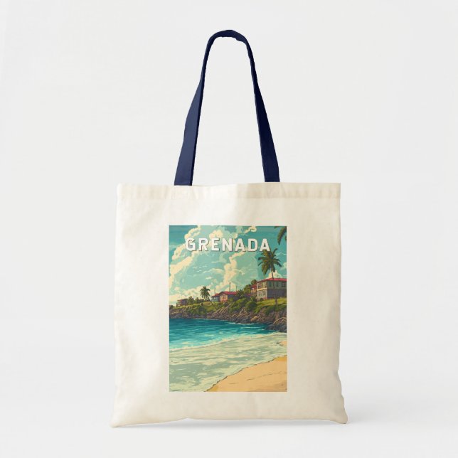 Tote Bag Grenade Illustration Voyage Art Vintage (Devant)