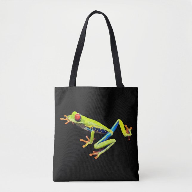 Tote Bag Grenouille à feuilles rouges (Devant)