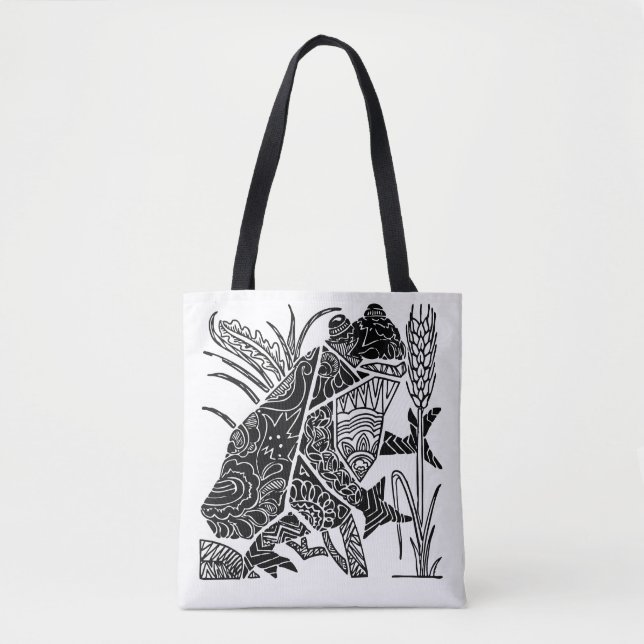 Tote Bag Grenouille bohème florale abstraite (Devant)
