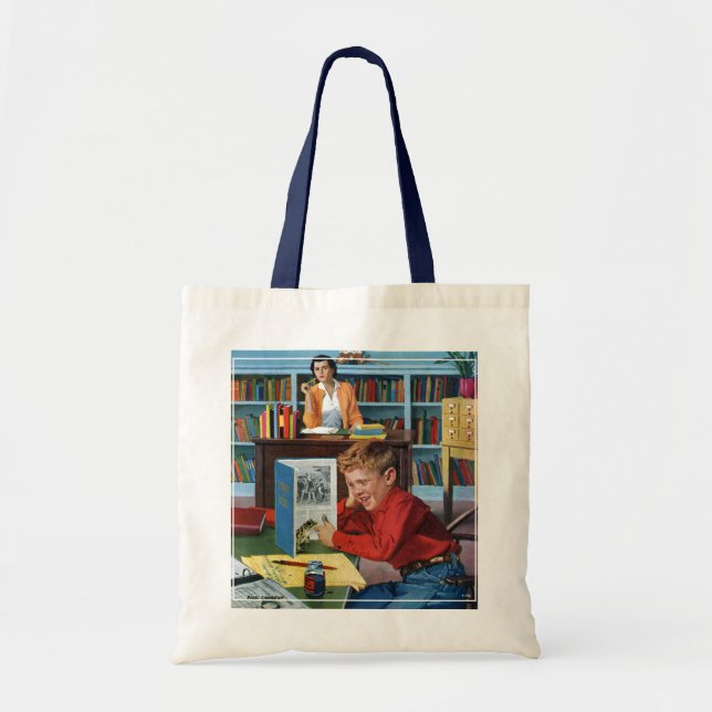 Tote Bag Grenouille dans la bibliothèque (Devant)