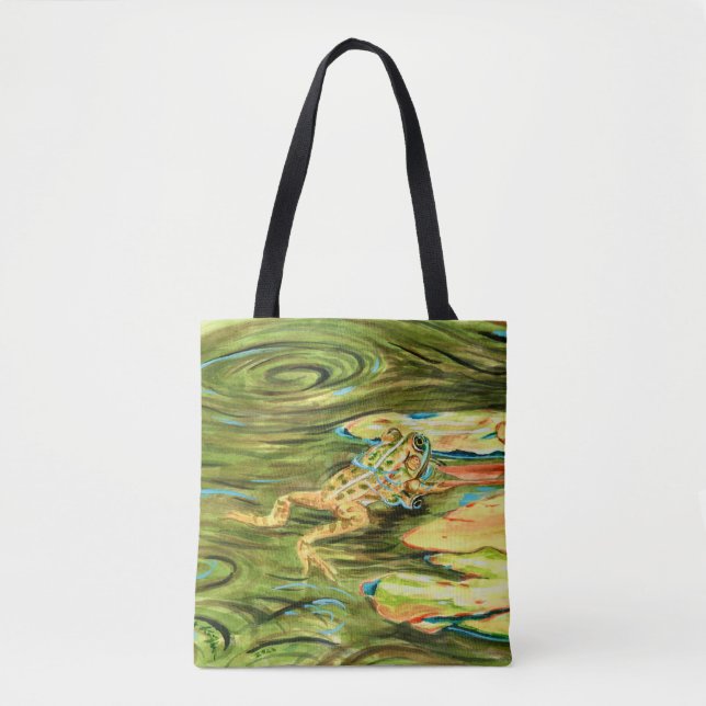 Tote Bag Grenouille dans l'étang - (Devant)