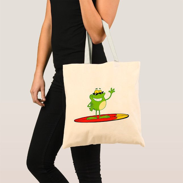 Tote Bag Grenouille de surf portant des lunettes de soleil (Créateur téléchargé)