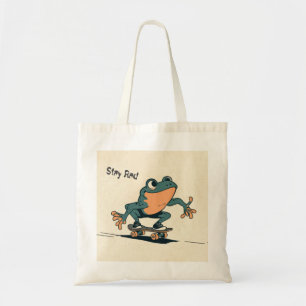 Tote Bag Grenouille en skateboard – Jolie illustration d'an