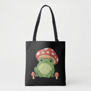 Tote Bag Grenouille esthétique Cottagecore avec champignon