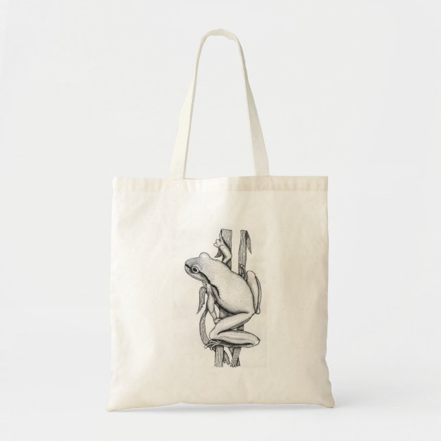 Tote Bag Grenouille Illustrée sur l'Herbe - par Skye Ryan-E (Devant)