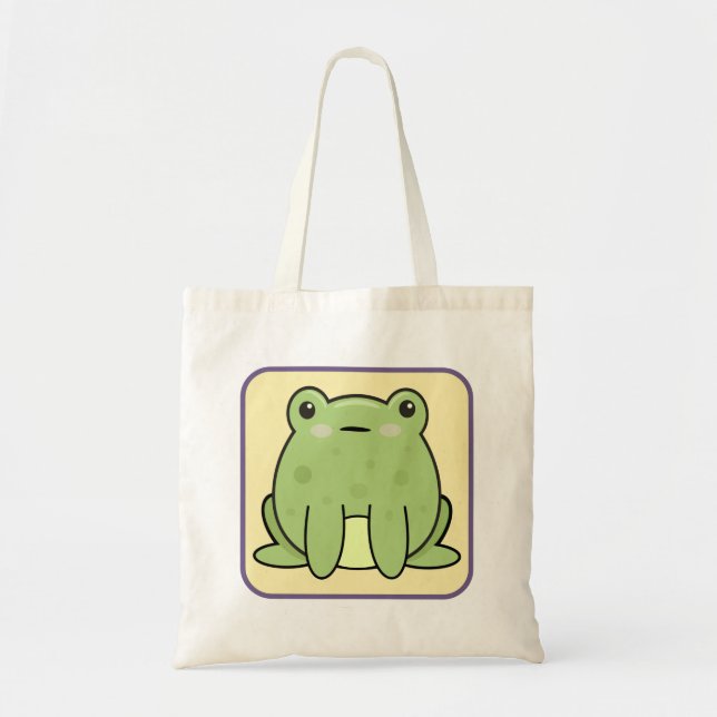 Tote Bag Grenouille Kawaii, crapaud (Devant)