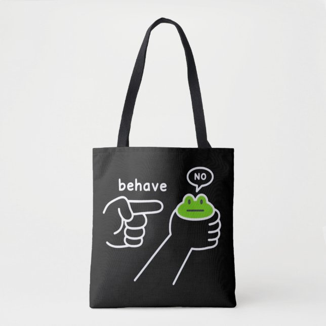 Tote Bag Grenouille malhonnête Mème de grenouille Se compor (Devant)