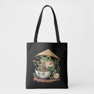 Tote Bag Grenouille mangeant des ramen kawaii neko nouilles