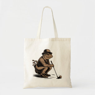 Tote Bag Grenouille Rétro Drôle Amateur de Golf Grenouille