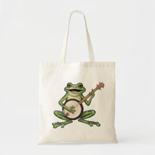 Tote Bag Grenouille Rétro Jouant du Banjo Amoureux de Musiq