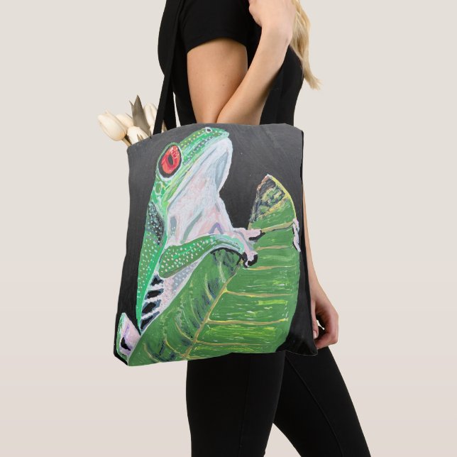 Tote Bag Grenouille sur feuille (De près)