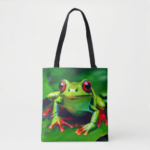 Tote Bag Grenouille verte dans la jungle tropicale Fourre-t