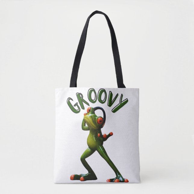 Tote Bag Grenouille verte super (Devant)