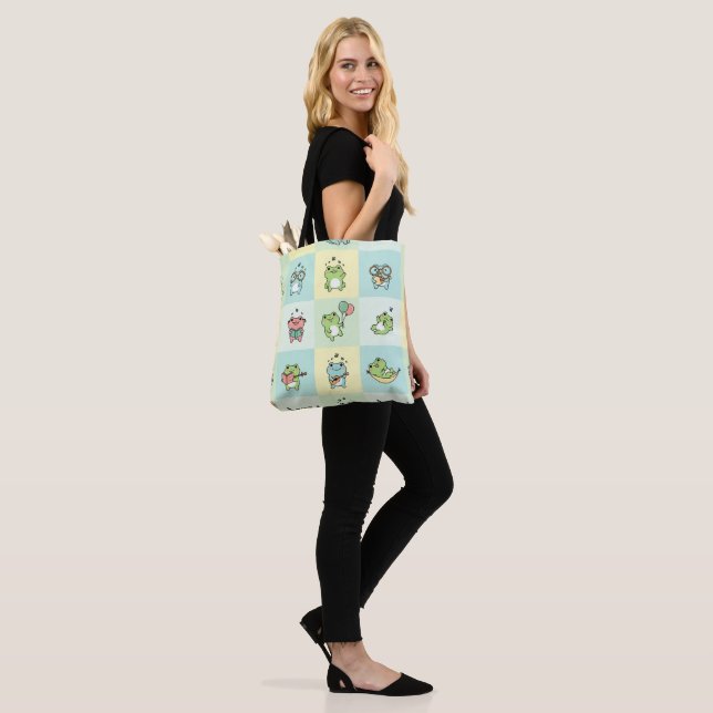 Tote Bag Grenouilles avec de petits loisirs (Sur le modèle)